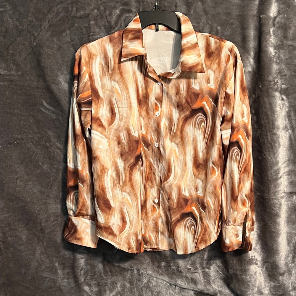 Brown Swirl Pattern Shirt